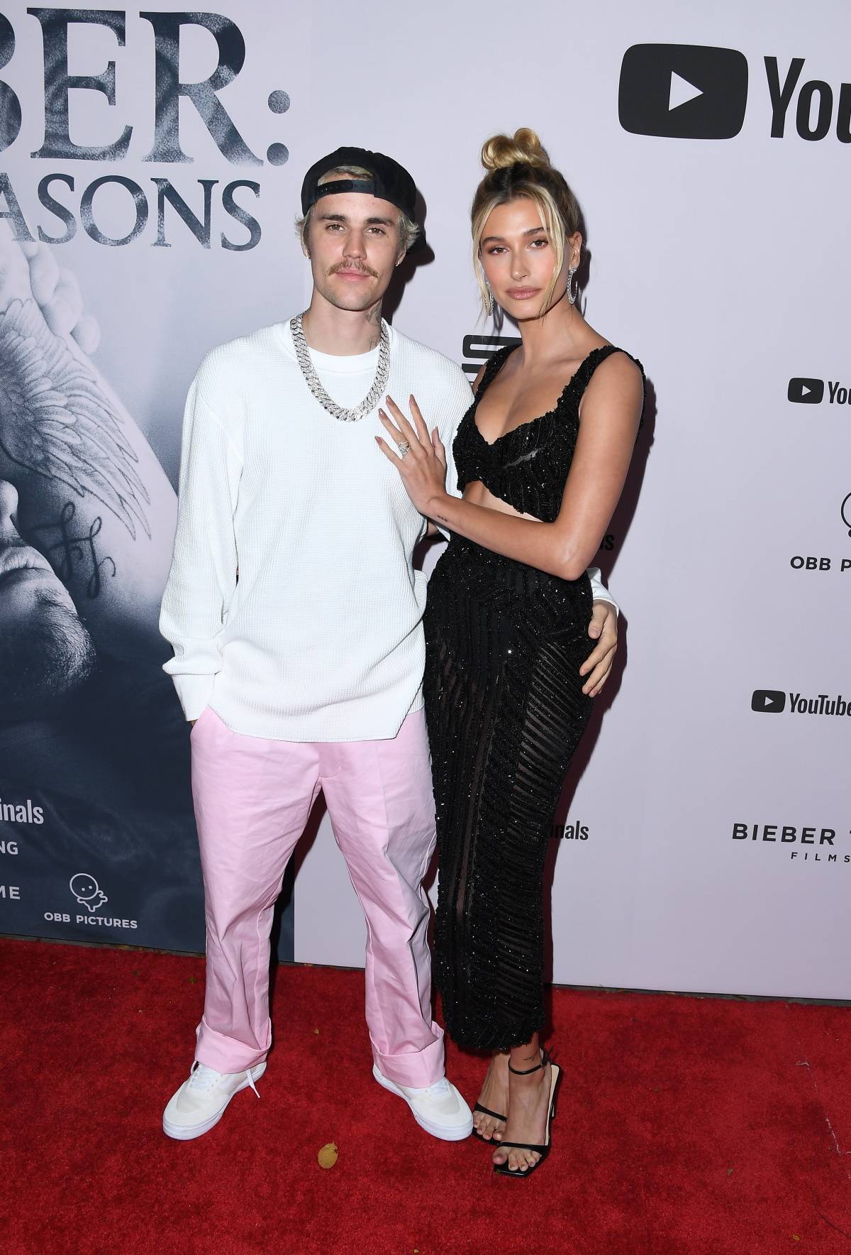 Justin i Hailey Bieberowie na premierze „Justin Bieber: Seasons”, Los Angeles, 2020 rok