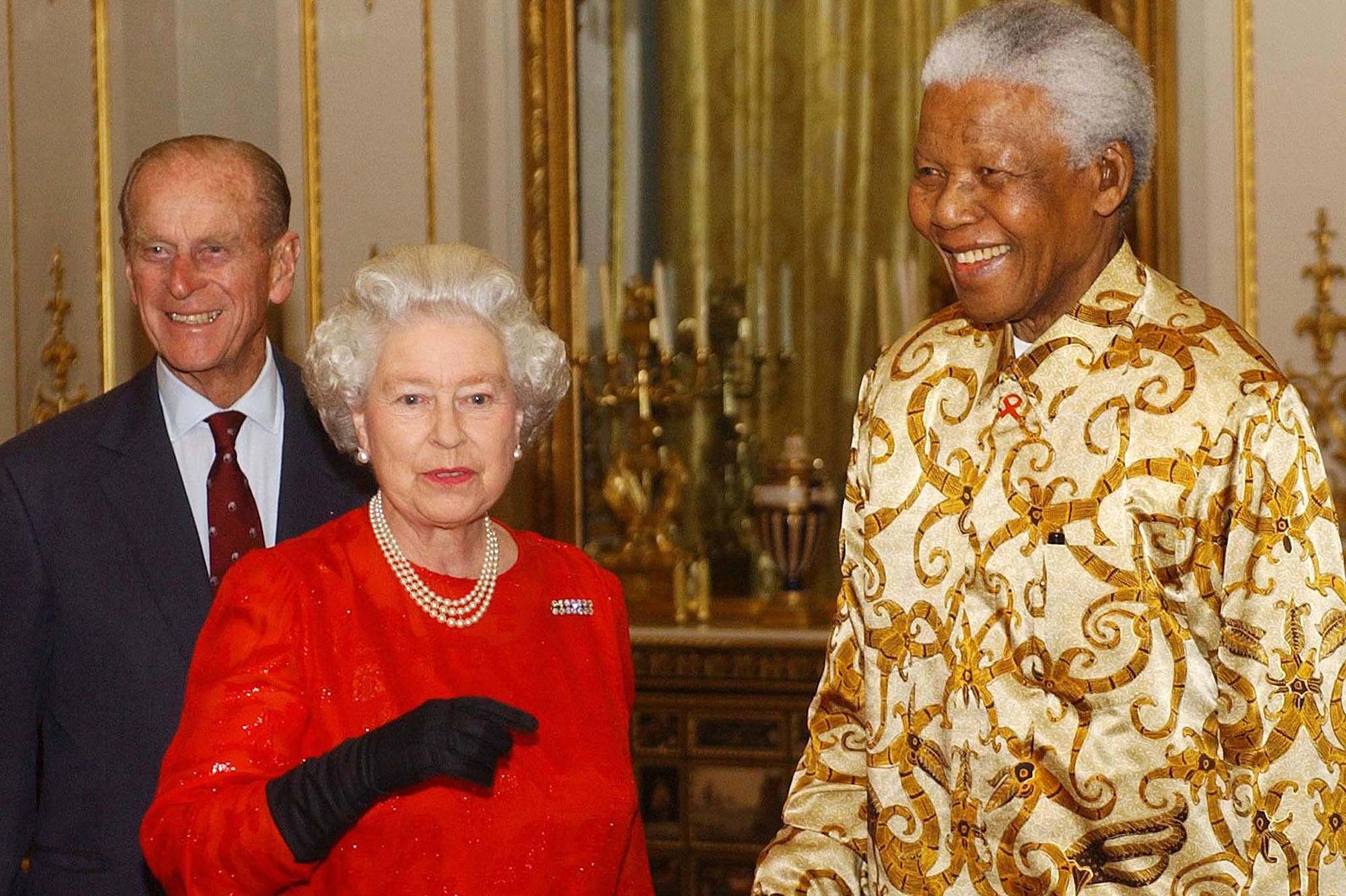 Książę Filip, królowa Elżbieta II i Nelson Mandela, 2005 rok