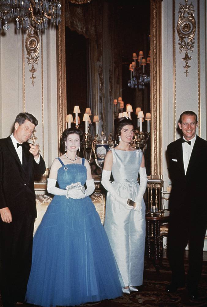 Prezydent John F. Kennedy, królowa Elżbieta II, Jackie Kennedy i książę Filip, 1961 rok