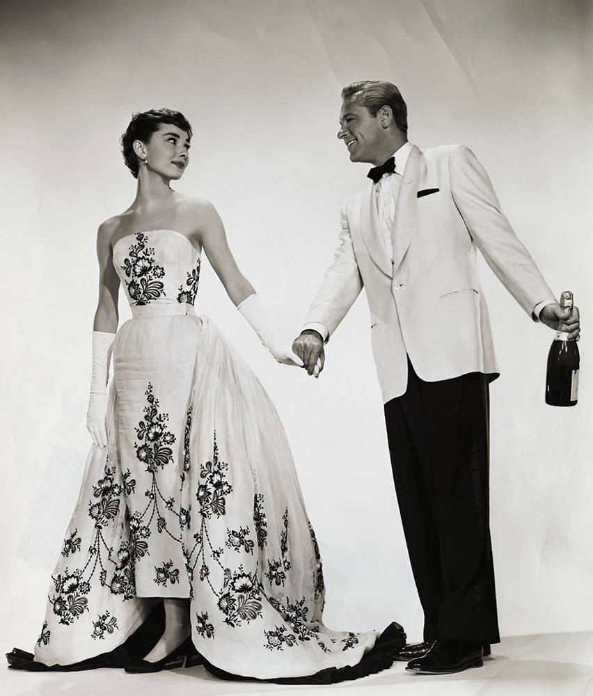 Audrey Hepburn i William Holden na planie filmu Sabrina, 1954 rok, Fot. Bettmann