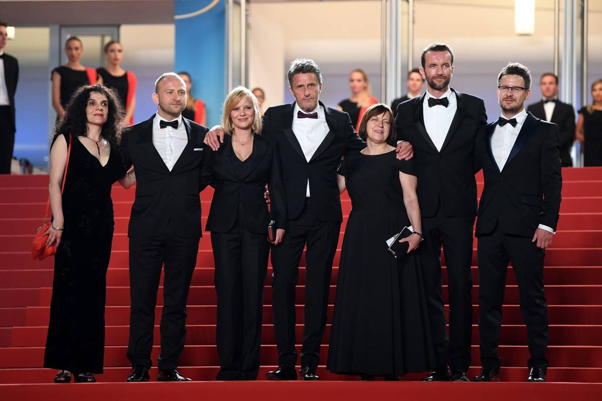 Tomasz Kot, Borys Szyc, Paweł Pawlikowski, Joanna Kulig w 2018 r.