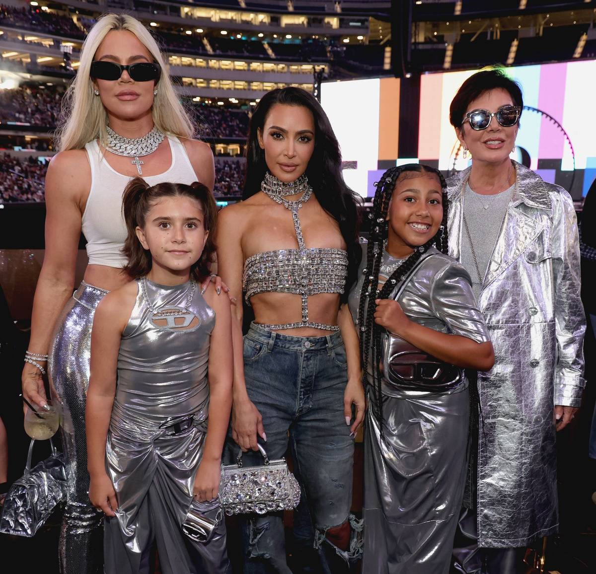 Khloé Kardashian, Penelope Disick, Kim Kardashian, North West i Kris Jenner