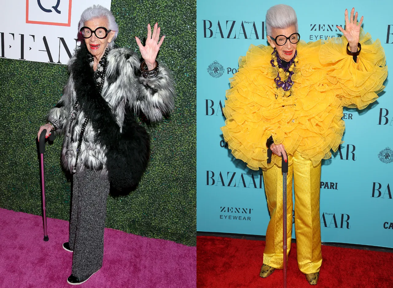 Przeskalowane okulary Iris Apfel