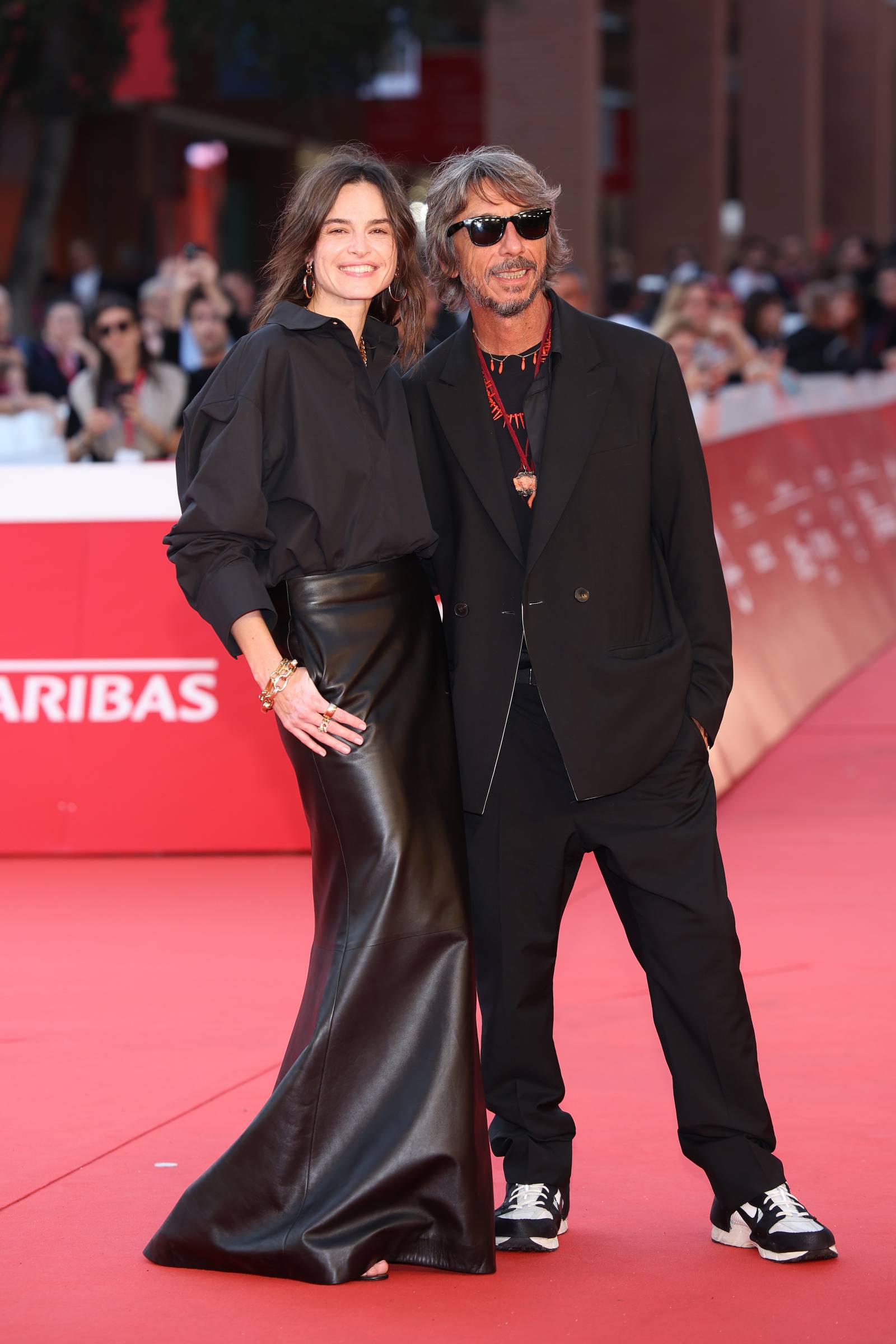 Kasia Smutniak i Pierpaolo Piccioli na festiwalu w Rzymie  podczas pokazu filmu „Mur”