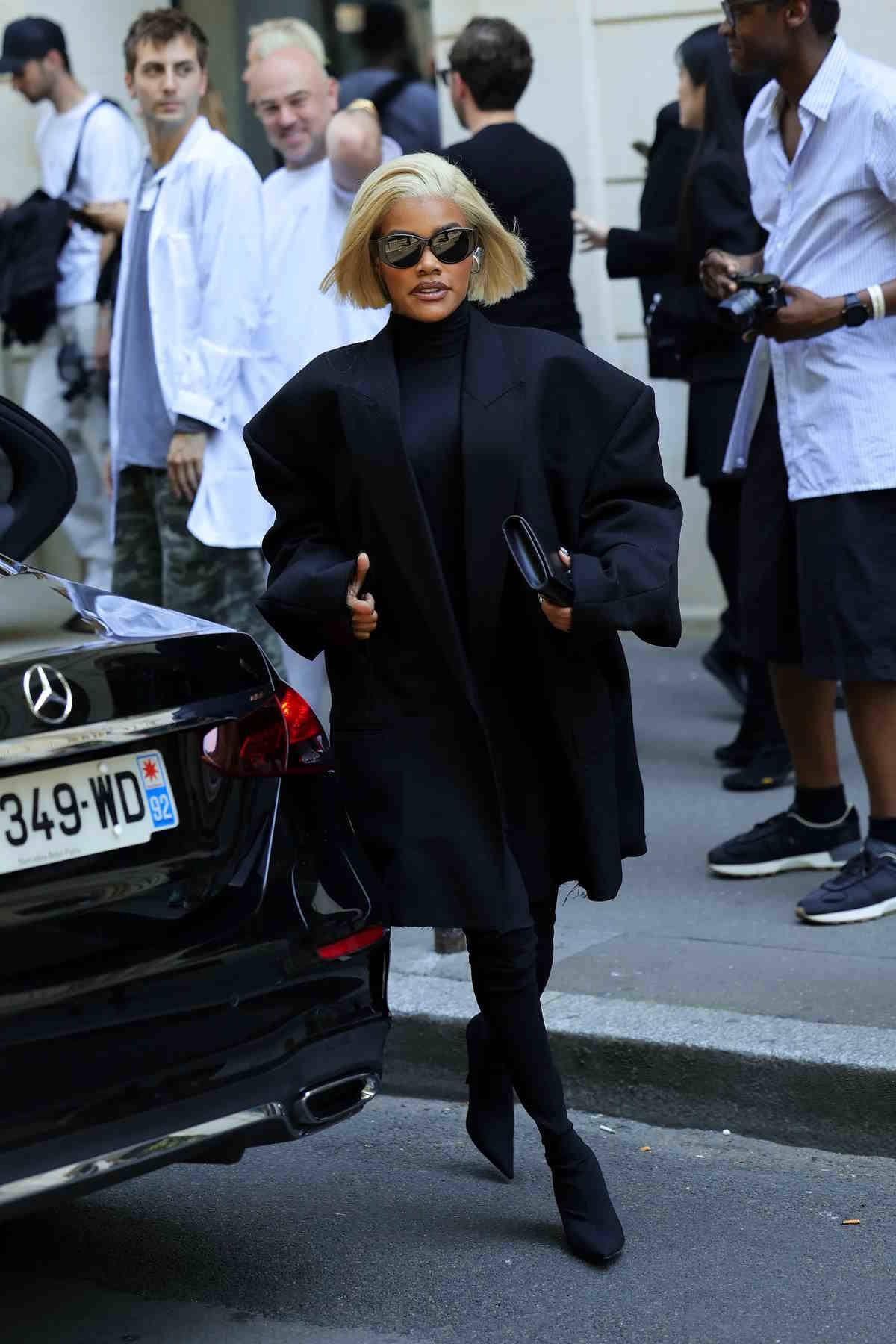 Teyana Taylor na pokazie marki Balenciaga