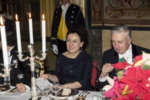 Olga Tokarczuk na kolacji w Pałacu Królewskim, Fot.Eklund Robert/Stella Pictures/ABACA/Abaca/East News