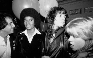 Steve Rubell, Michael Jackson, Steven Tyler i Cherrie Currie, Fot. Bobby Bank, Getty Images