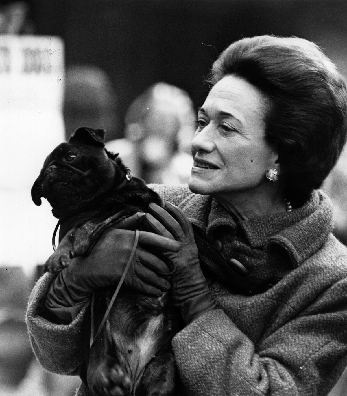 Księżna Windsor z mopsem w 1965 roku, Fot. Hulton Archive
