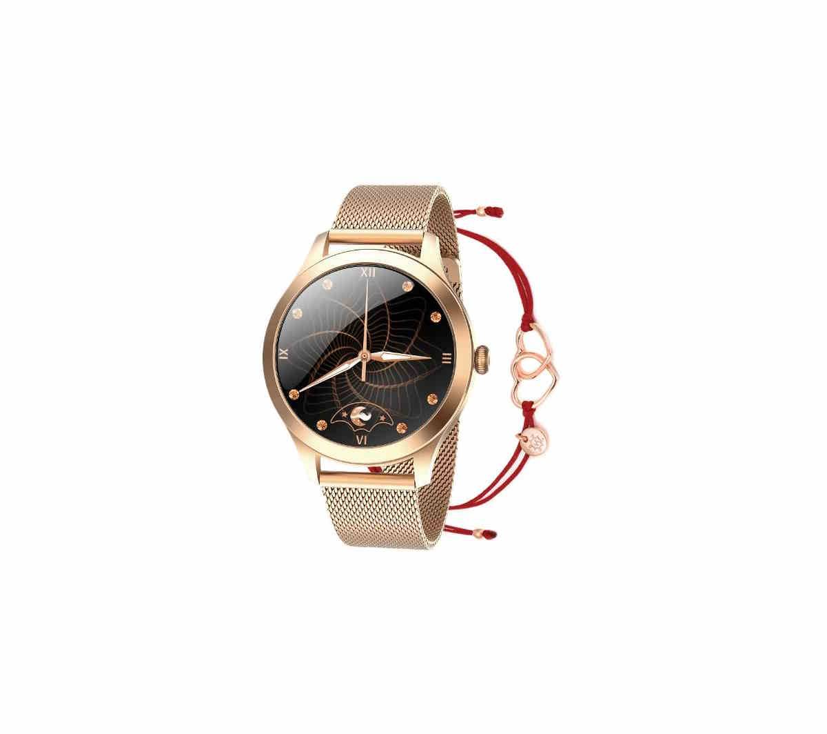 Biżuteryjny smartwatch Maxcom FW42 z bransoletą Ani Kruuk. Biżuteryjny smartwatch Maxcom FW42 dostępny w dwóch wersjach kolorystycznych – złotej i srebrnej wzbogacony został unikalną bransoletką polskiej marki Ania Kruk.