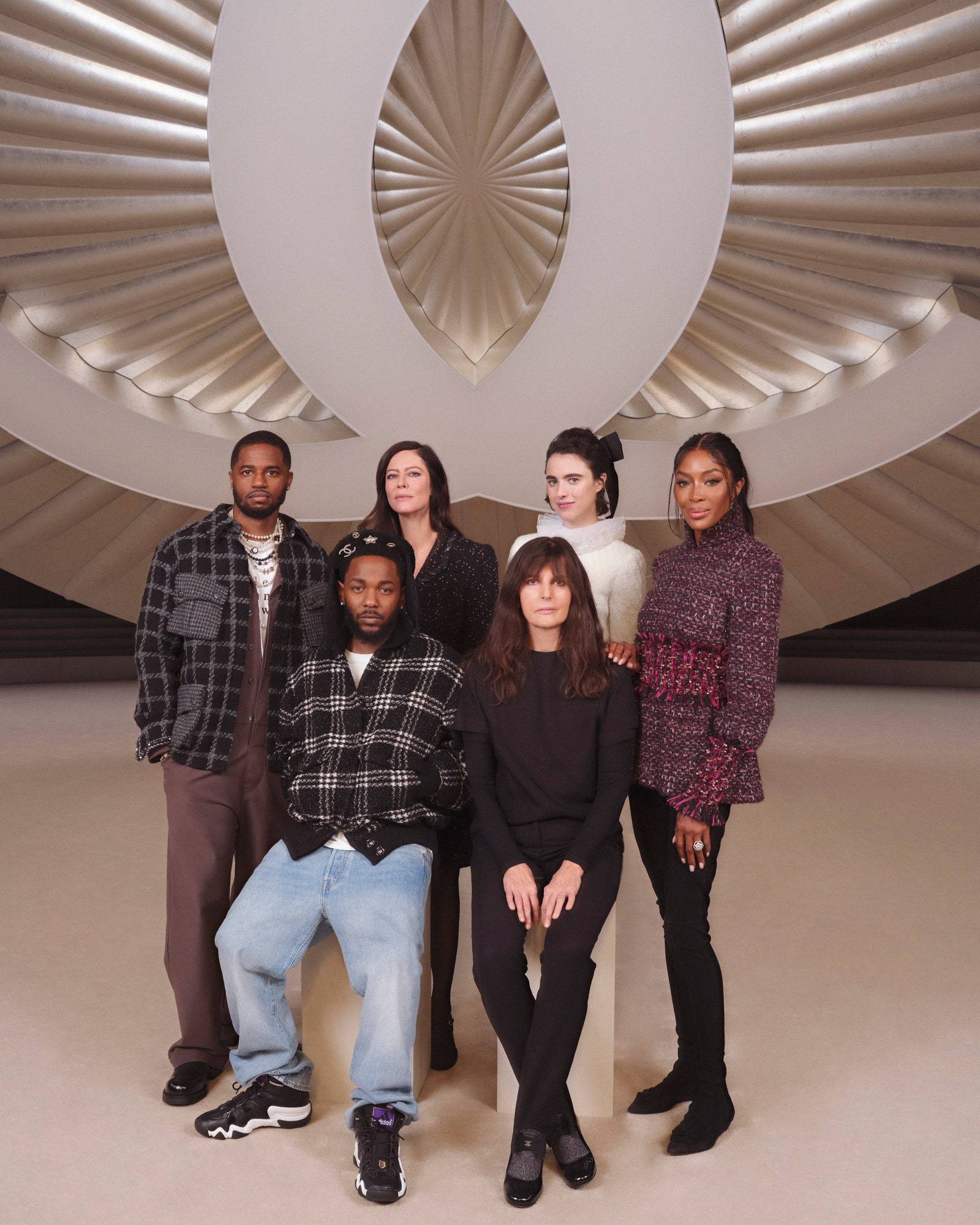 Kendrick Lamar, Dave Free, Anna Mouglalis, Margaret Qualley, Naomi Campbell i Virginie Viard (Fot. Malick Bodian / Dzięki uprzejmości © Chanel)