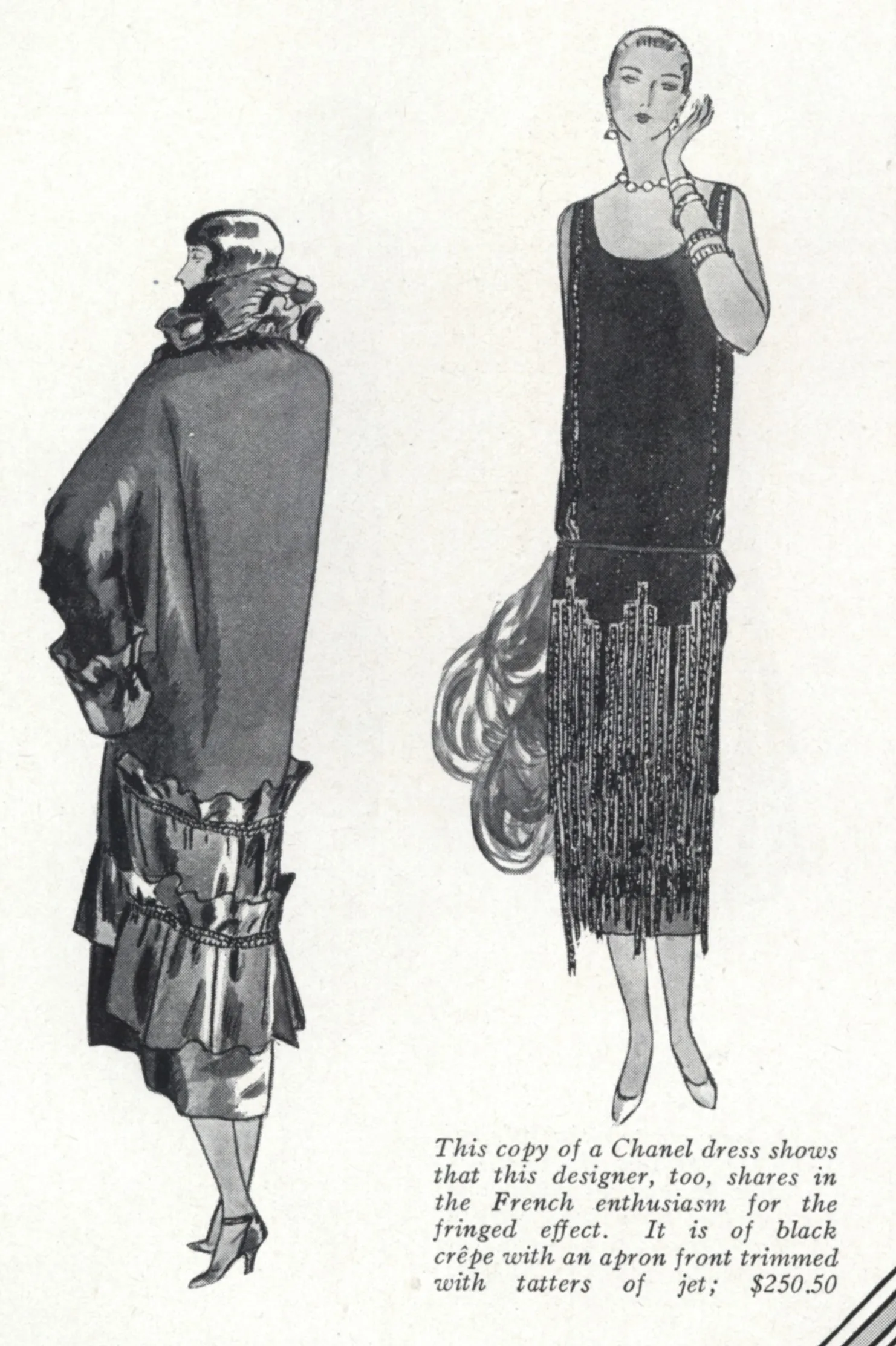 Sukienka Chanel z frędzlami, 1924