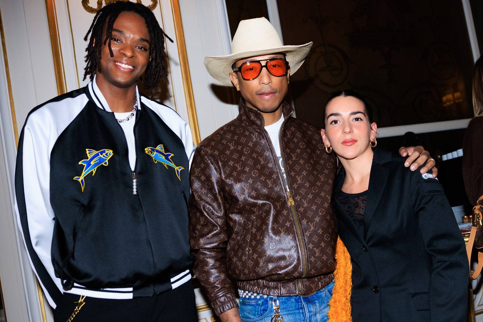 Enzo Lefort, Pharrell Williams i Marine Serre (fot. Acielle StyleDuMonde)