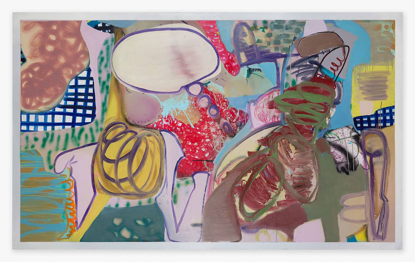 „I know … Roy”, 140 x 230 cm, olej, sprej, pastel na płótnie, 2023.