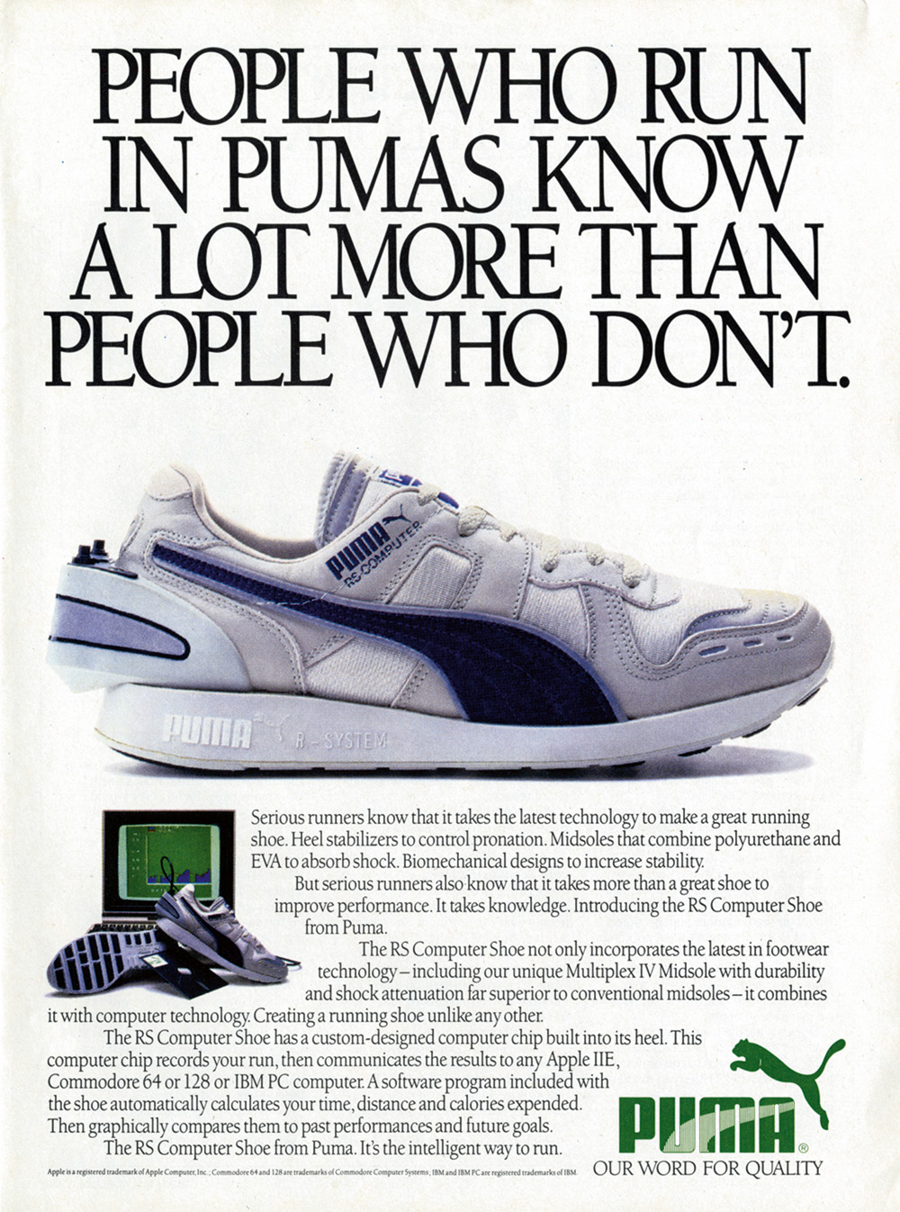 Reklama Puma RS Computer Shoe 1986 / „A touring exhibition from the Design Museum London (Fot. Puma Archive, materiały prasowe)