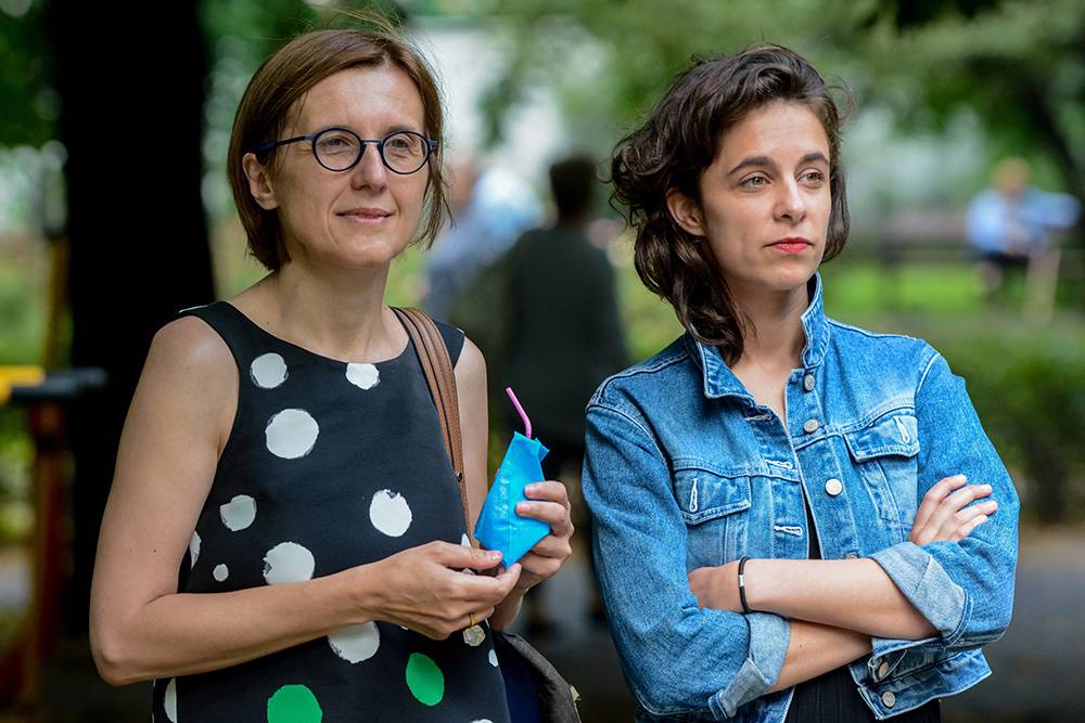 Spotkanie prasowe dotyczace projektu „Lepsza ja” realizowanego przez Zachętę — Narodową Galerię  Sztuki. Od lewej Hanna Wróblewska dyrektorka Zachety i Magdalena Komornicka kuratorka wystawy. Fot. Mariusz Gaczynski/East News