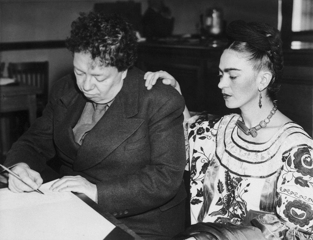 Diego Rivera i Frida Kahlo rozwiedzeni w 1939 ponownie biorą ślub 8 grudnia 1940,  San Francisco City Hall, Fot. Getty Images