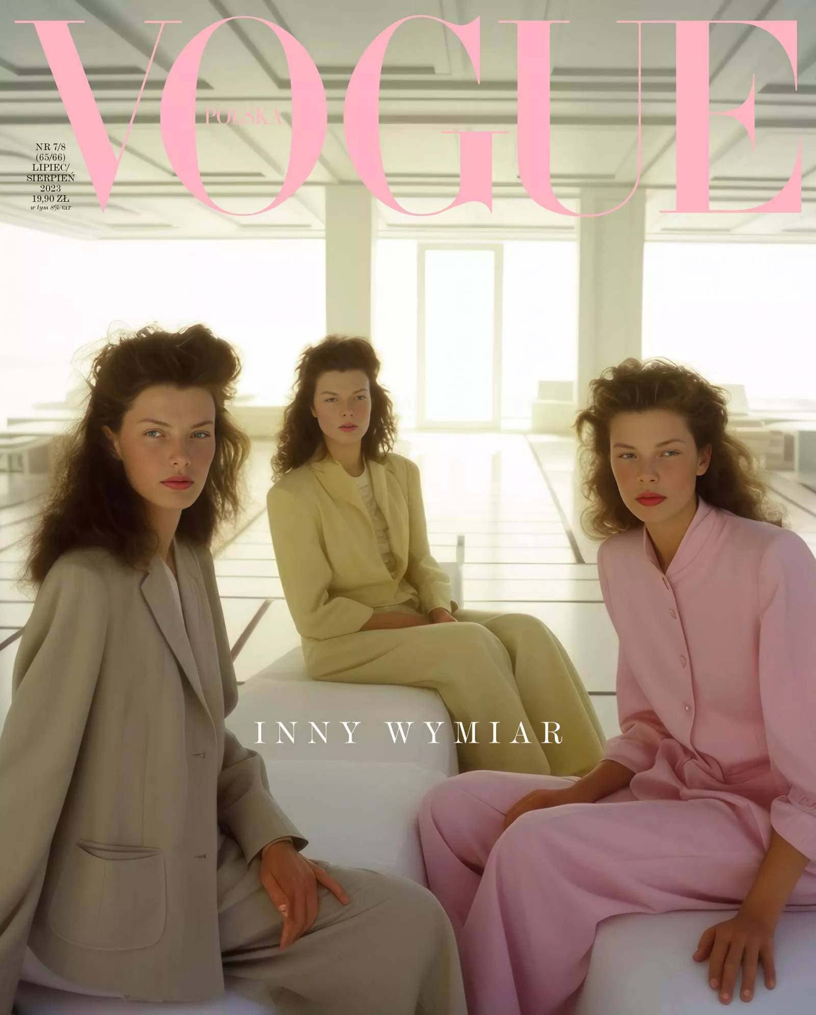 Na okładce najnowszego numeru polskiej edycji „Voguea” znalazły się przekształcone z pomocą programu sztucznej inteligencji zdjęcia modelek. (Współpraca artystyczna z AI: Nicola Bergamaschi, fot. Mateusz Grzelak)