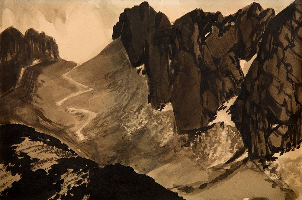 Andrzej Wróblewski (1927–1957) [Góry nr 287], niedatowana [1952], tusz na papierze; 22 × 33 cm
Starak Collection