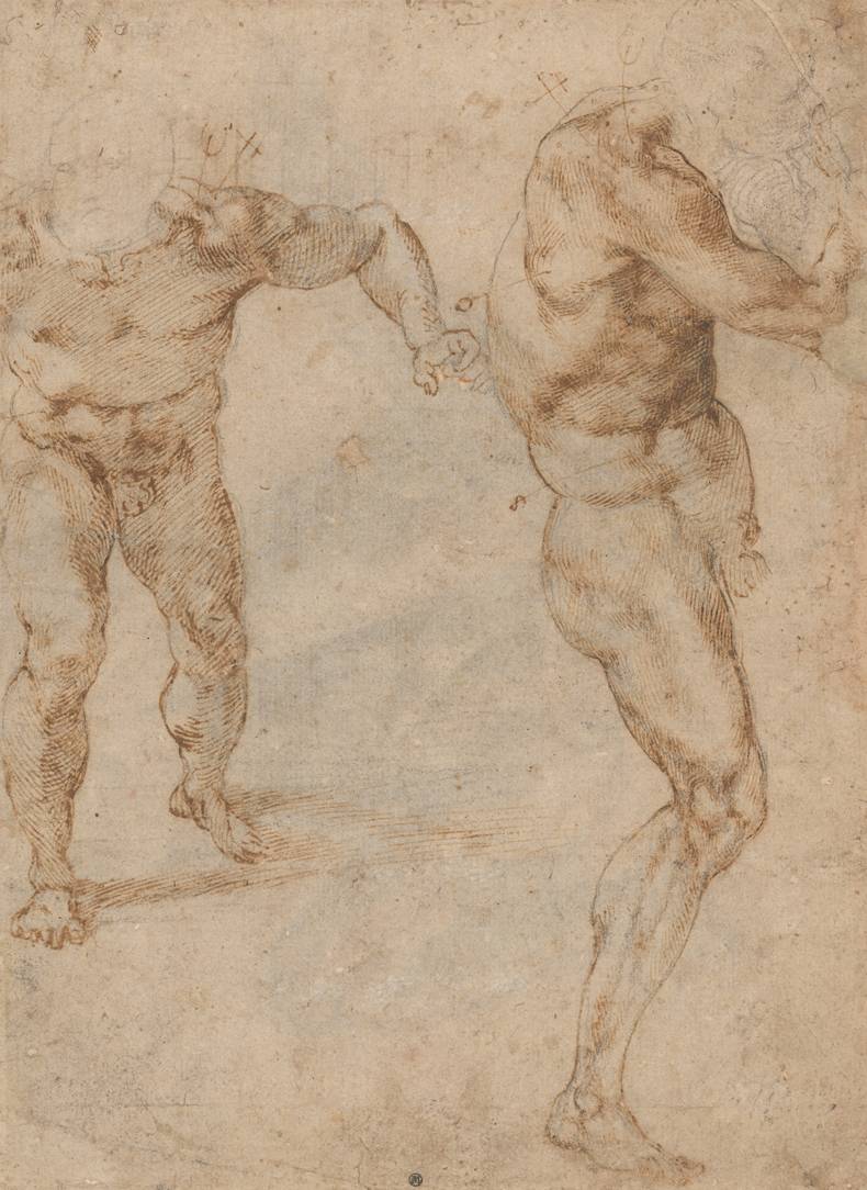 Studium do bitwy Battle pod Cascina (ok. 1504), Michelangelo. Albertina Museum, Wiedeń 