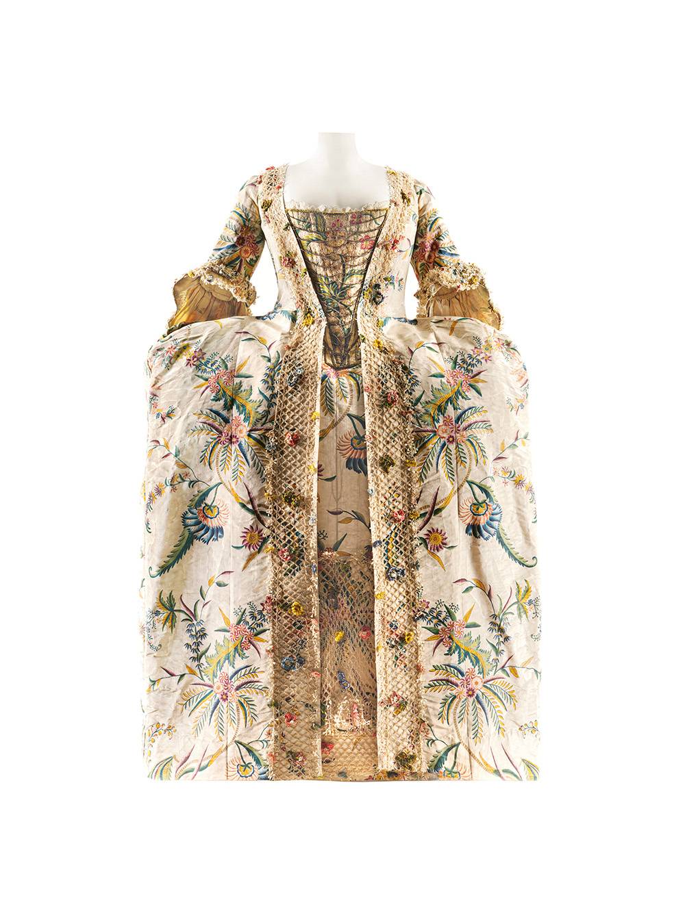 Suknia à la française, Wielka Brytania, 1740 ; Harris Brisbane Dick Fund, 1995 (1995.235a, b). Fot. © Nick Knight, 2024. Dzięki uprzejmości The Metropolitan Museum of Art