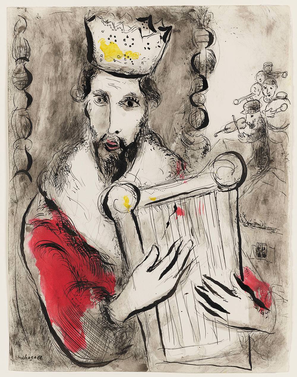 Marc Chagall (1887–1985), Król Dawid z lirą, Muzeum Narodowe w Warszawie, fot. Igor Oleś / Muzeum Narodowe w Warszawie