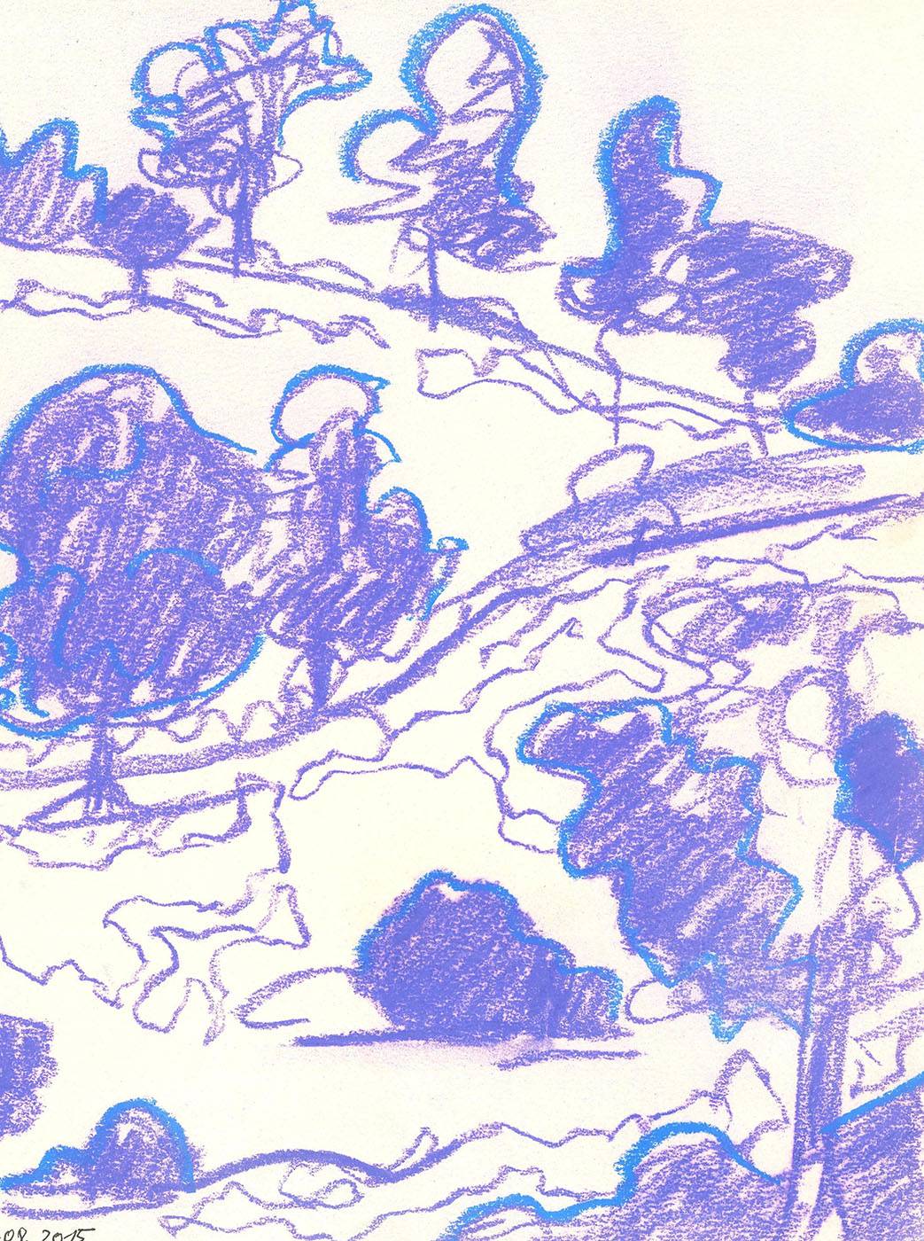 Filipka Rutkowska „Krajobraz Mazur”, pastel na papierze, 2015