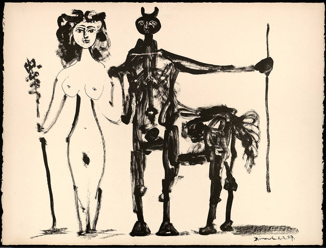 Pablo Picasso, Centaur i bachantka, 1947 (Museo Casa Natal Picasso, Málaga, © Succession Picasso 2023)