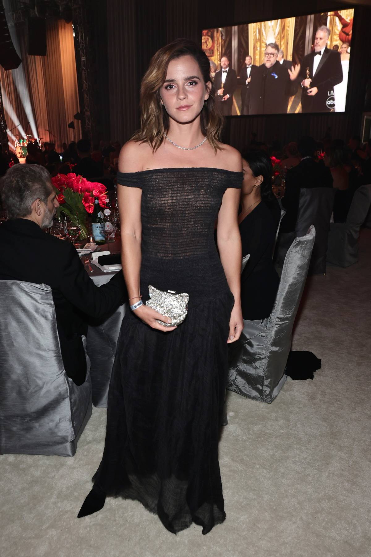 Emma Watson na przyjęciu Elton John AIDS Foundation 