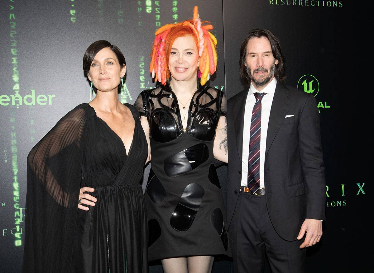 Carrie-Anne Moss, Lana Wachowski i Keanu Reeves (Fot. Getty Images)