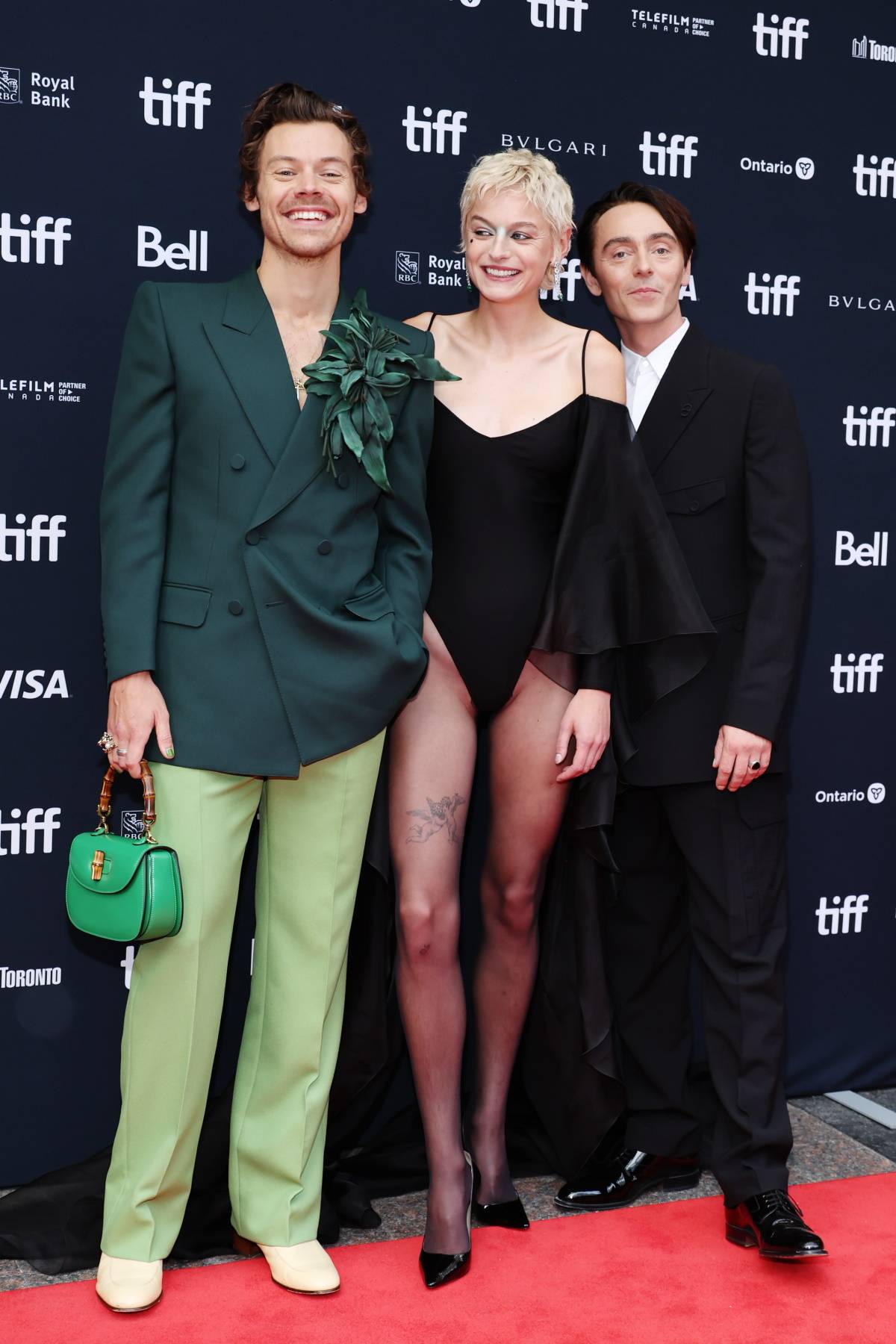 Harry Styles, Emma Corrin i David Dawson na premierze filmu „My Policeman” (Fot. Getty Images)