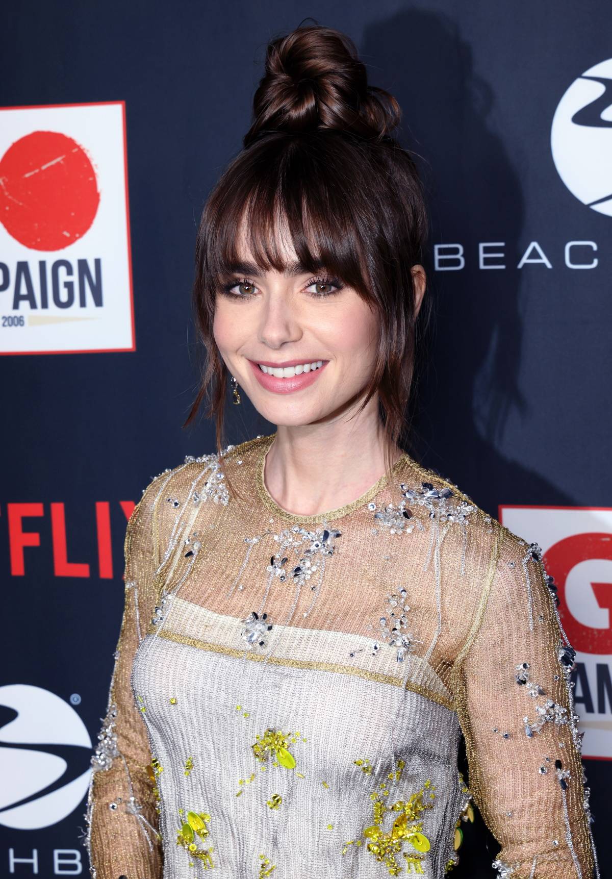 Lily Collins na gali GO Campaign w Los Angeles (Fot. Getty Images)