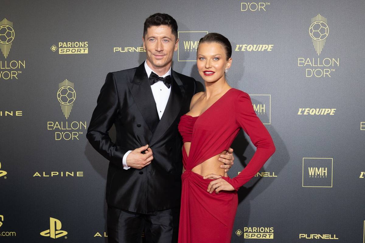 Anna i Robert Lewandowski na na gali Złotej Piłki (Fot. Getty Images)