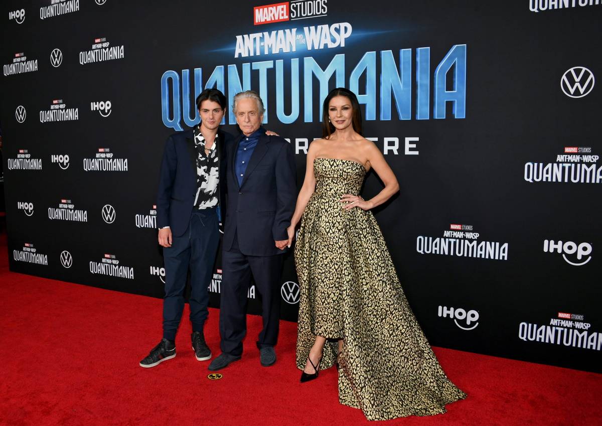 Dylan Michael Douglas, Michael Douglas i Catherine Zeta-Jones (Fot. Getty Images)