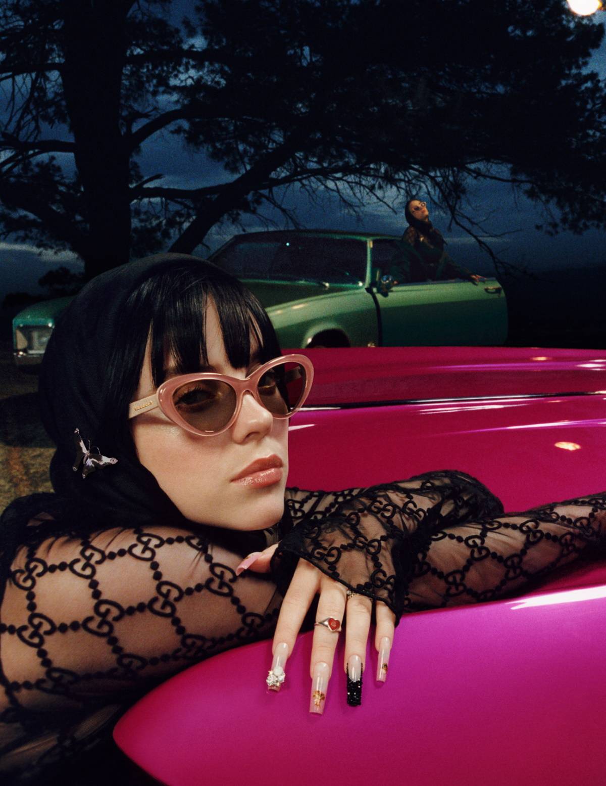 Billie Eilish w kampanii okularów domu mody Gucci (Fot. Harley Weir)