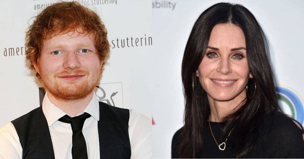 Ed Sheeran i Courteney Cox (Fot. Getty Images)