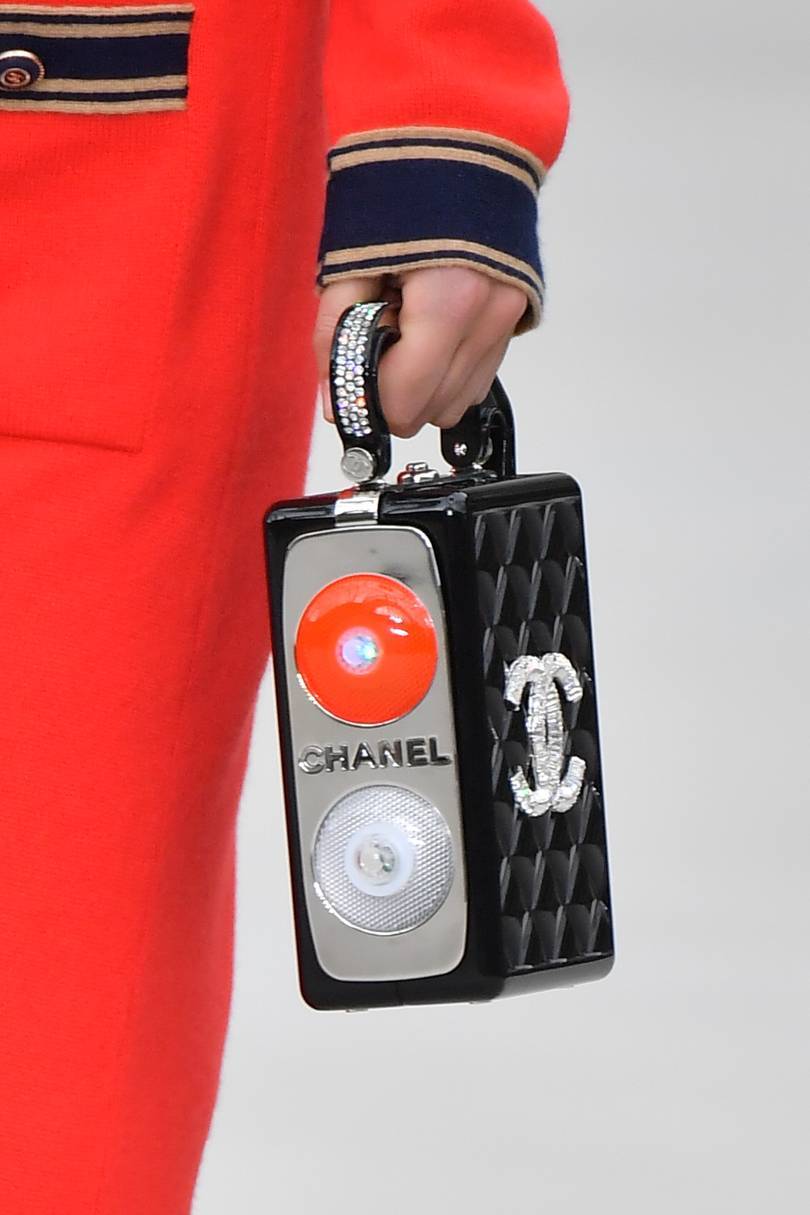 Following the railway station theme of the Cruise 2020 show, Chanel made this bag to look like a signal box.
Credit: GETTY IMAGES