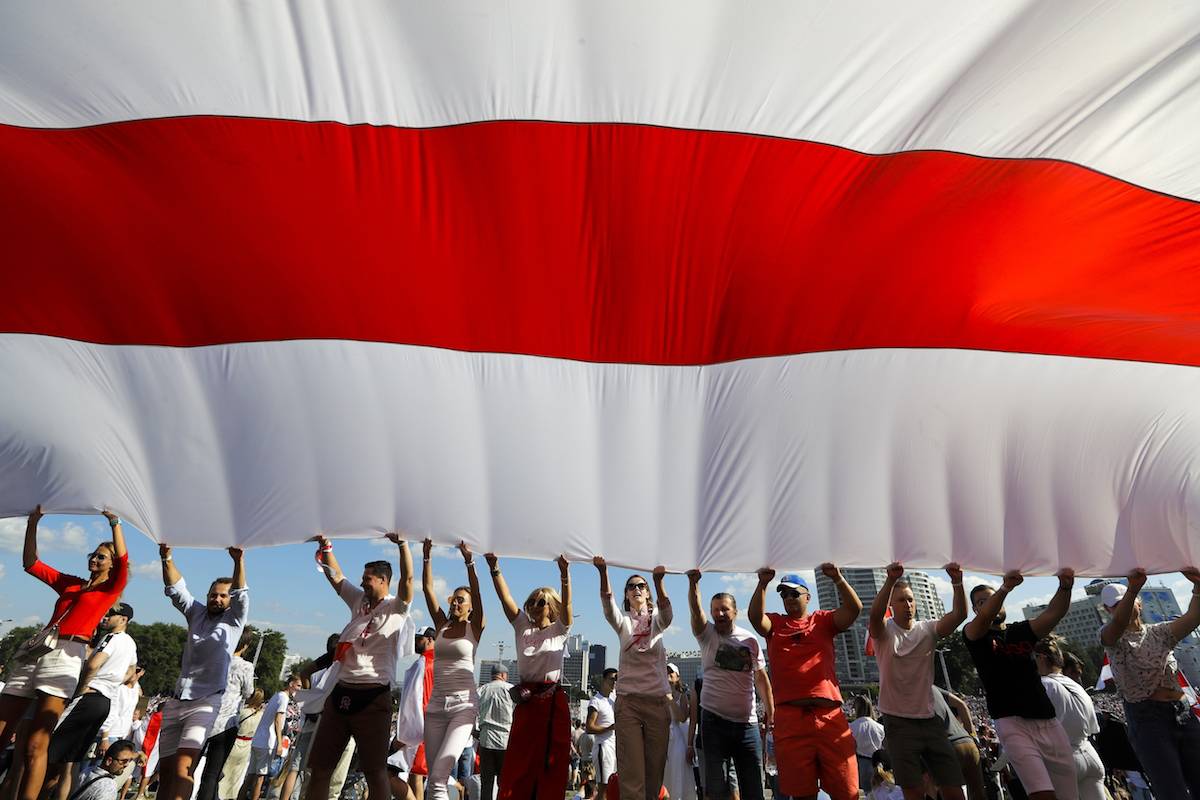 Marsz Wolności w Mińsku (Fot. AP/Associated Press/East News)