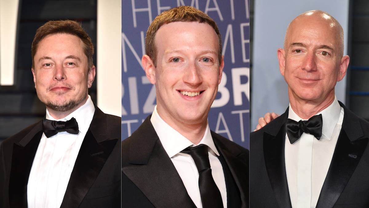 Elon Musk, Mark Zuckerberg, Jeff Bezos (Fot. Getty Images)