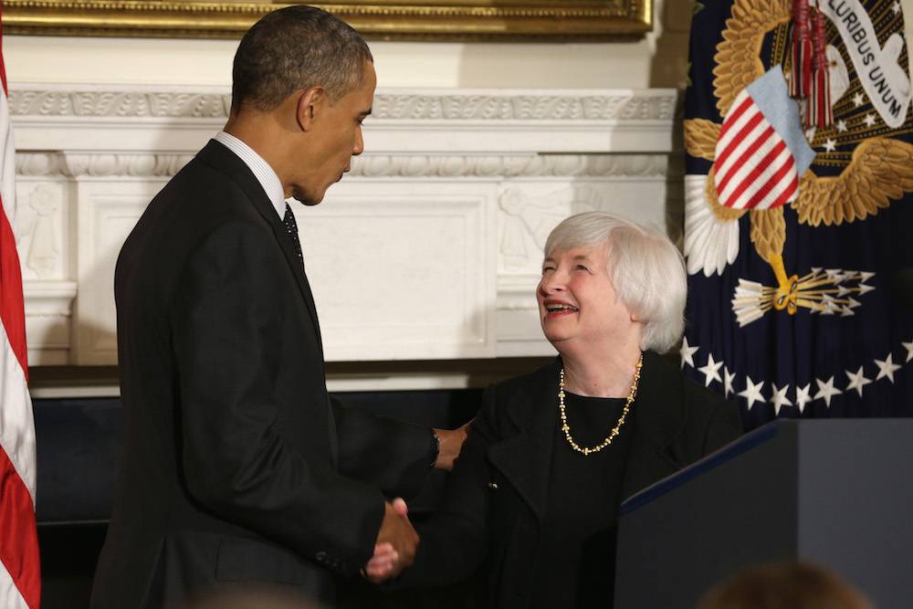 Janet Yellen z Barackiem Obamą (Fot. Getty Images)