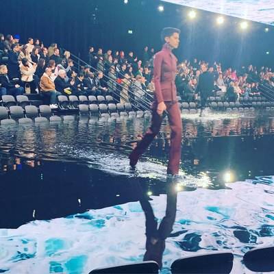 Trouser suit reflected in the water, Balenciaga, Autumn/Winter 2020
© @SuzyMenkesVogue