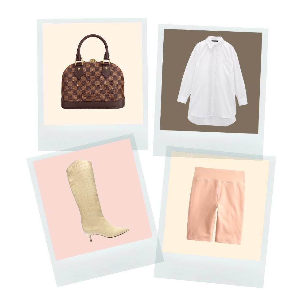 koszula Zara, kolarki J. Crew, kozaki Schutz, torebka Louis Vuitton