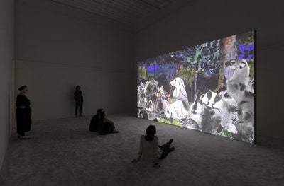 A video installation by artist Rachel Rose at Le BHV Marais 
© Andrea Rossetti