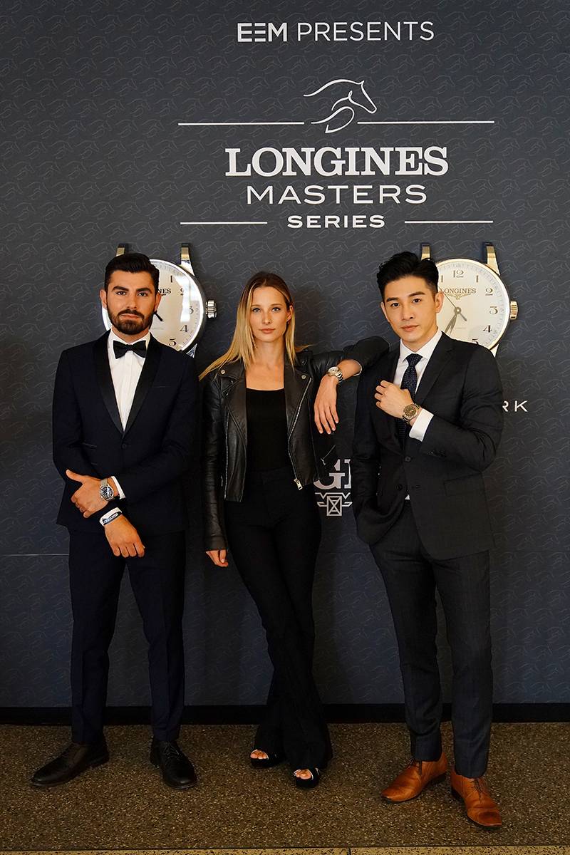 Longines miał przyjemność gościć Przyjaciół Marki Longines: francuską modelkę Ilonat Smet, kanadyjskiego producenta Alena Palandera i tajwańskiego aktora i piosenkarza Marcusa Changa, który towarzyszył Longines także podczas poprzednich weekendów tej halowej serii konkursów, w Paryżu i w Hong Kongu (Fot. Materiały prasowe)