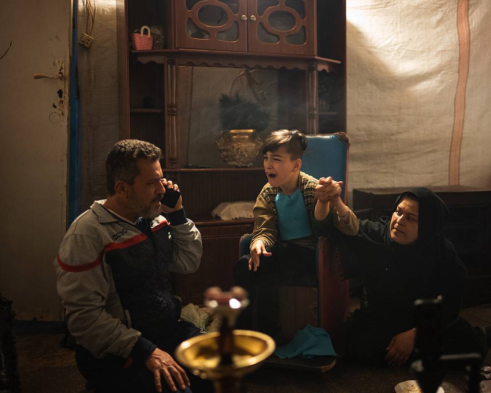 Abu Nizar, jego syn Nizar i żona Fadia Muhammed, Fot. Agata Grzybowska