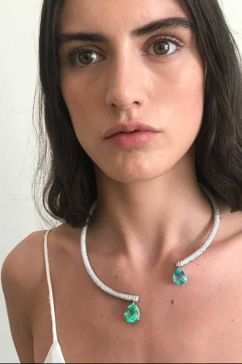 Ana Khouris diamond and rare tourmaline paraiba Phillipa necklace
Credit: ANA KHOURI