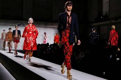 Christian Lacroix x Dries Van Noten Spring/Summer 2020 © Victor Virgile / Gamma-Rapho via Getty
[Image may contain: Clothing, Apparel, Human, Person, Fashion, and Coat]