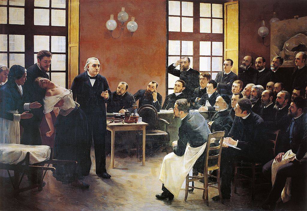 Pierre-Andre Brouillet, Wykłady Charcota w La Salpetriere, Fot. By DEA / E. LESSING/De Agostini via Getty Images