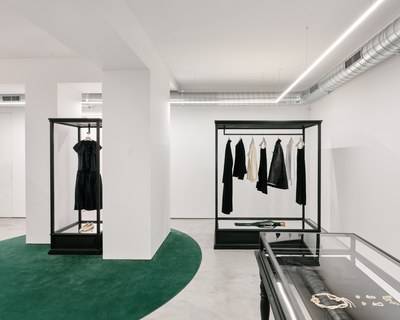 Luke and Lucies personal project is the pop-up shop on Via SantAndrea in Milan. The new theme this season is eveningwear
© Federico Torra / Jil Sander