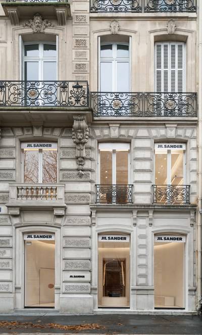The newly refurbished Jil Sander store in Paris, on Avenue Montaigne © Jil Sander