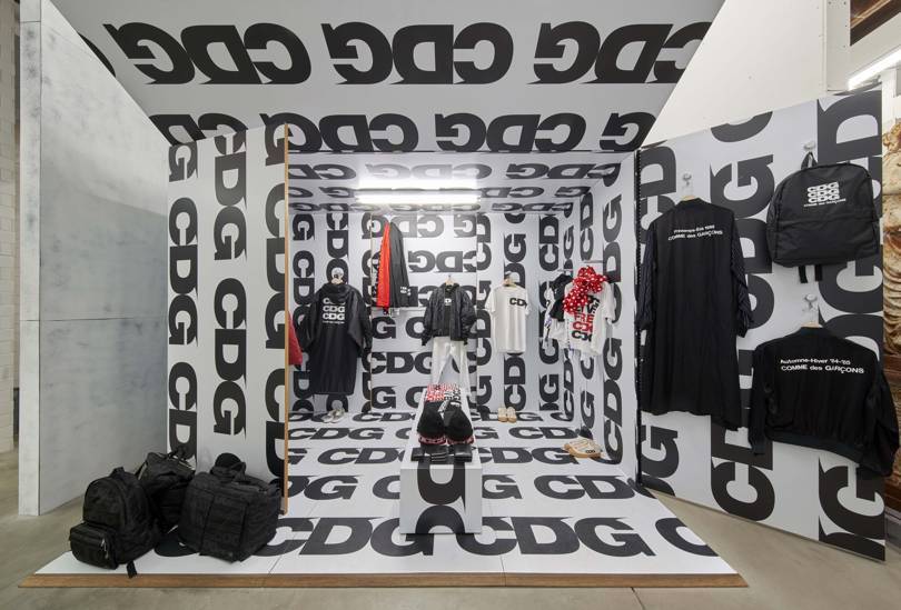 CDG, Comme des Garçonss own brand, shares space with established and obscure labels. Credit: Dover Street Market